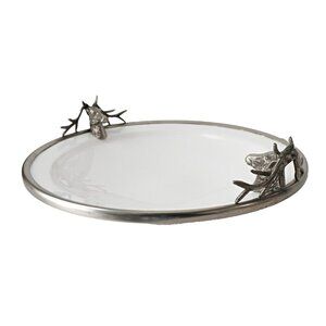 Vintage Vagabond House Lodge Style Elk Head Stoneware Platter Deer Stag